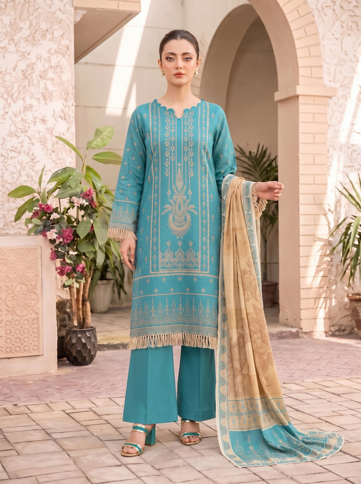 Khumar Vol 2 Printed 3-Piece Suit (Design 2)