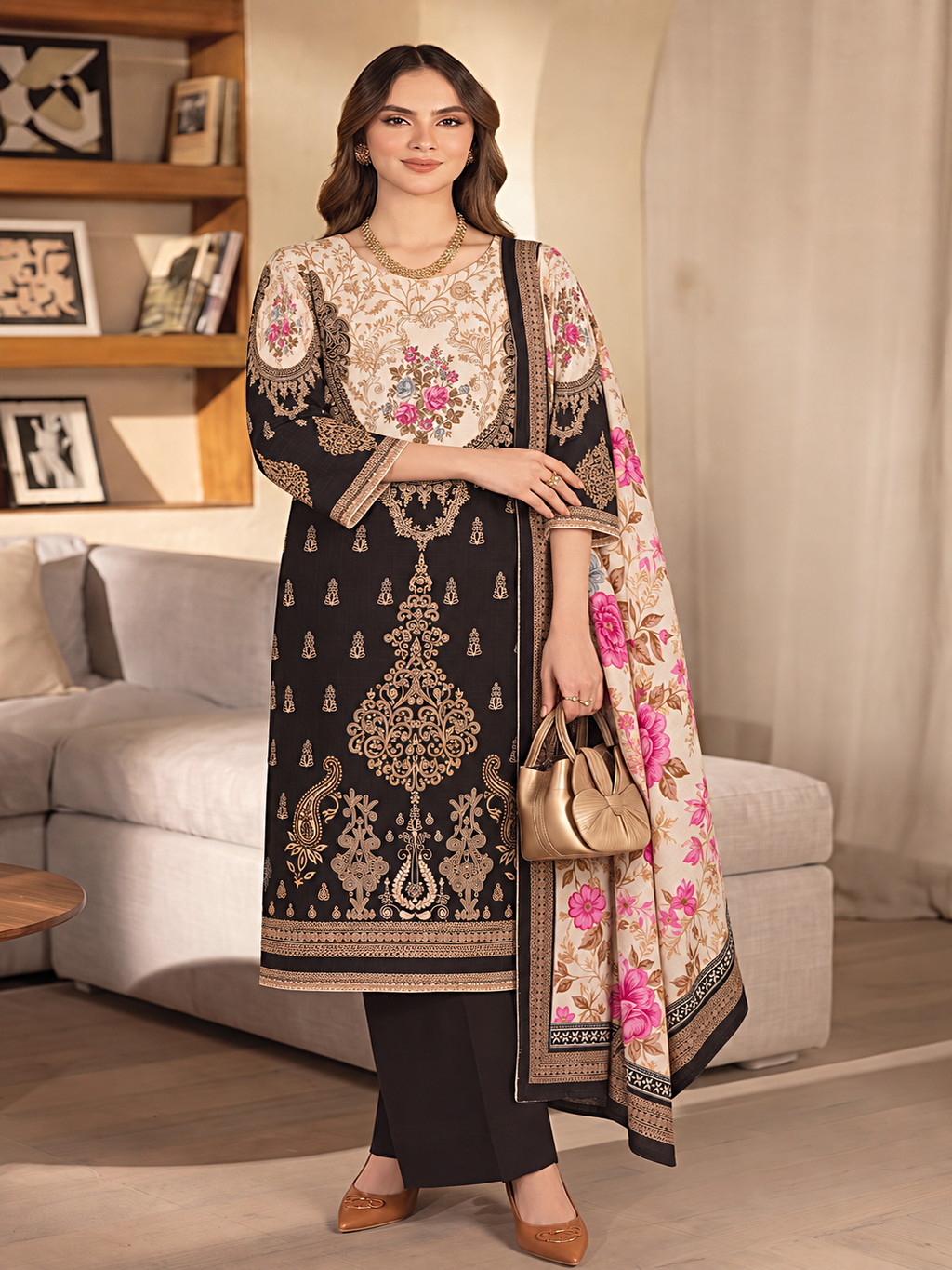 Marjan 3-Piece Printed Suit Vol 2 (Design 6)