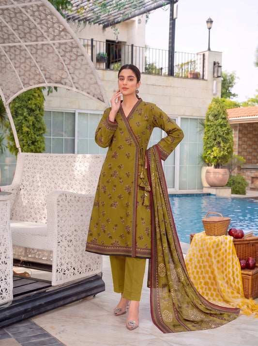 Unstitched Printed Lawn 3 Piece