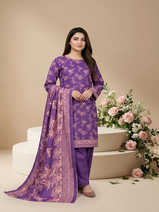 Unstitched Printed Lawn 3 Piece