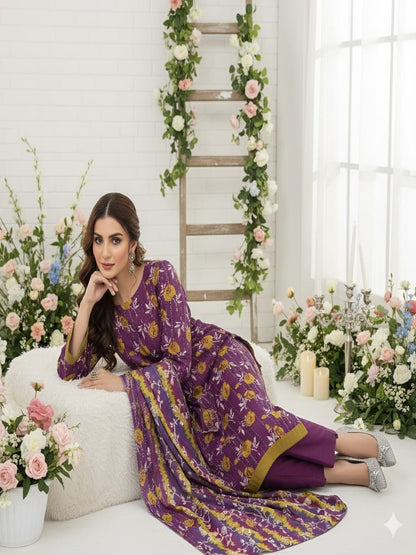 Unstitched Printed Lawn 3 Piece