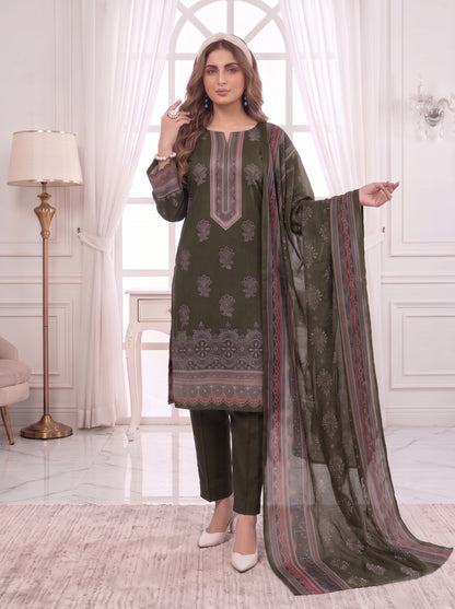 Unstitched Printed Lawn 3 Piece