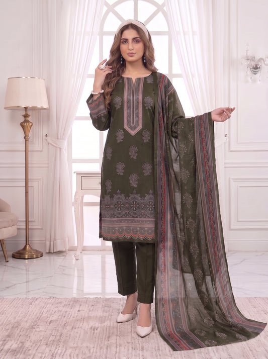Unstitched Printed Lawn 3 Piece