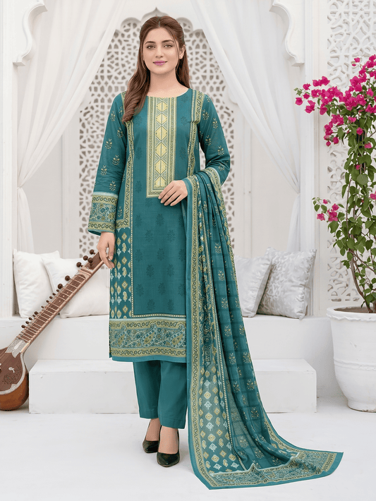 Unstitched Printed Lawn 3 Piece Suit
