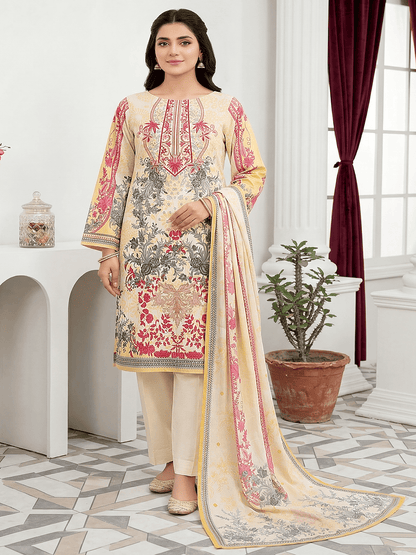 Unstitched Digital Printed Lawn 3 Piece Suit