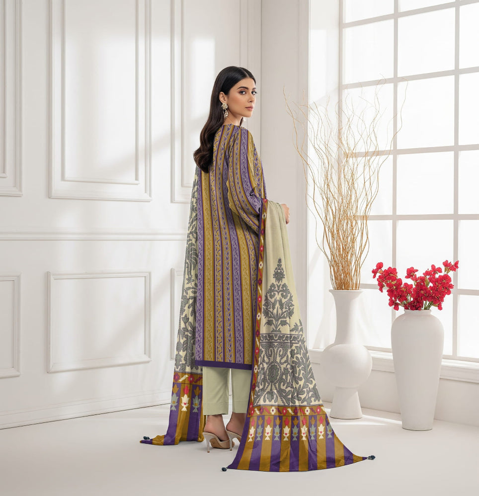 Unstitched Printed Lawn 3 Piece