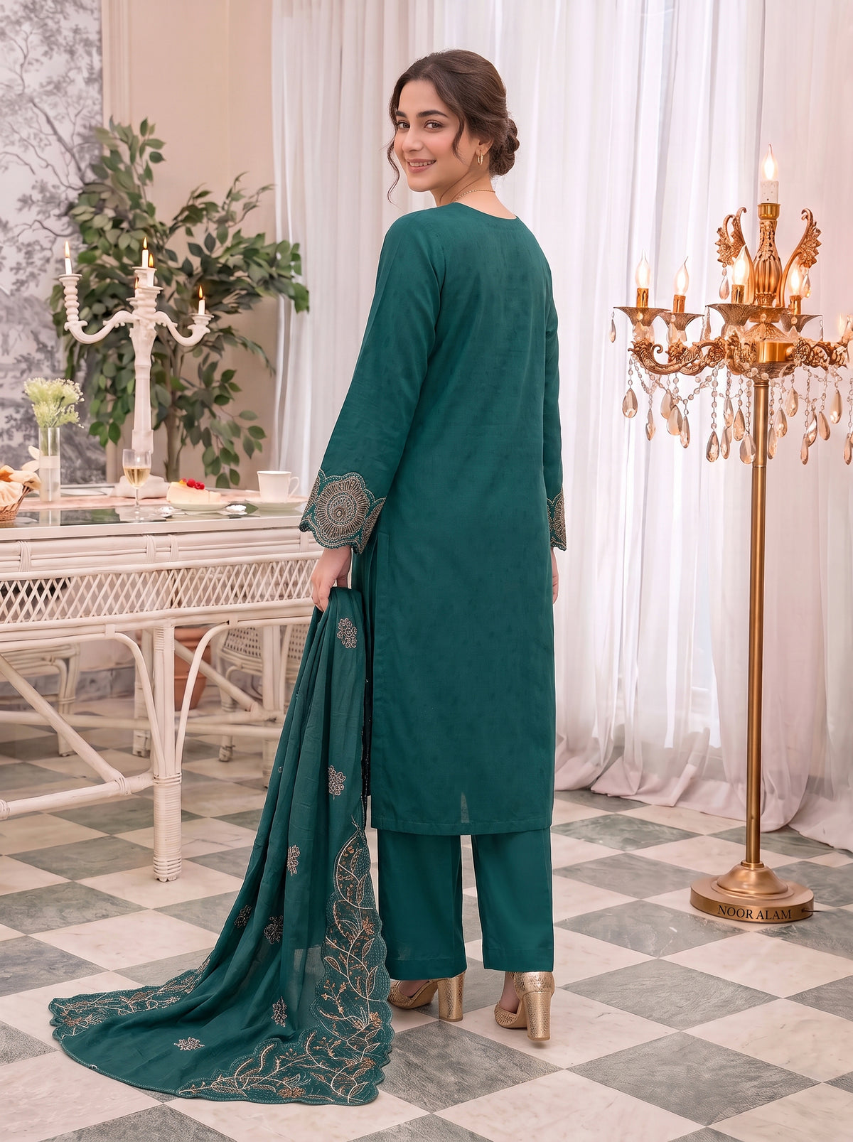 Abraj – 3 Piece Embroidered Suit