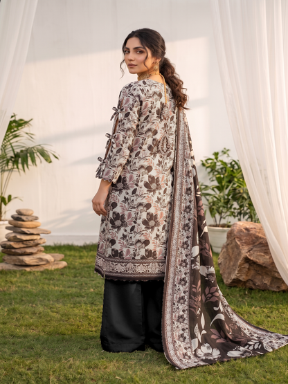 Unstitched Printed Lawn 3 Piece Suit