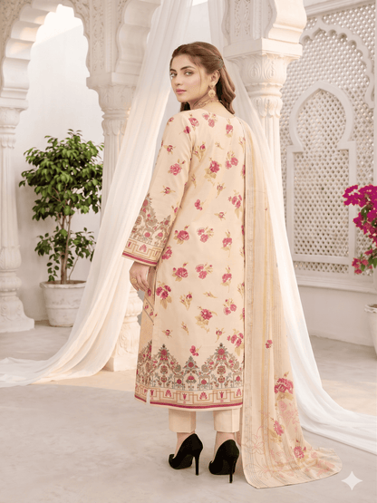 Unstitched Printed Lawn 3 Piece Suit