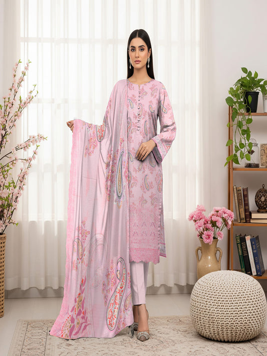 Unstitched Printed Lawn 3 Piece