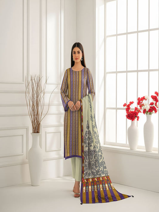 Unstitched Printed Lawn 3 Piece