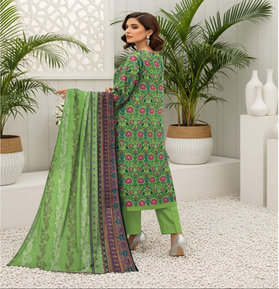Unstitched Printed Lawn 3 Piece