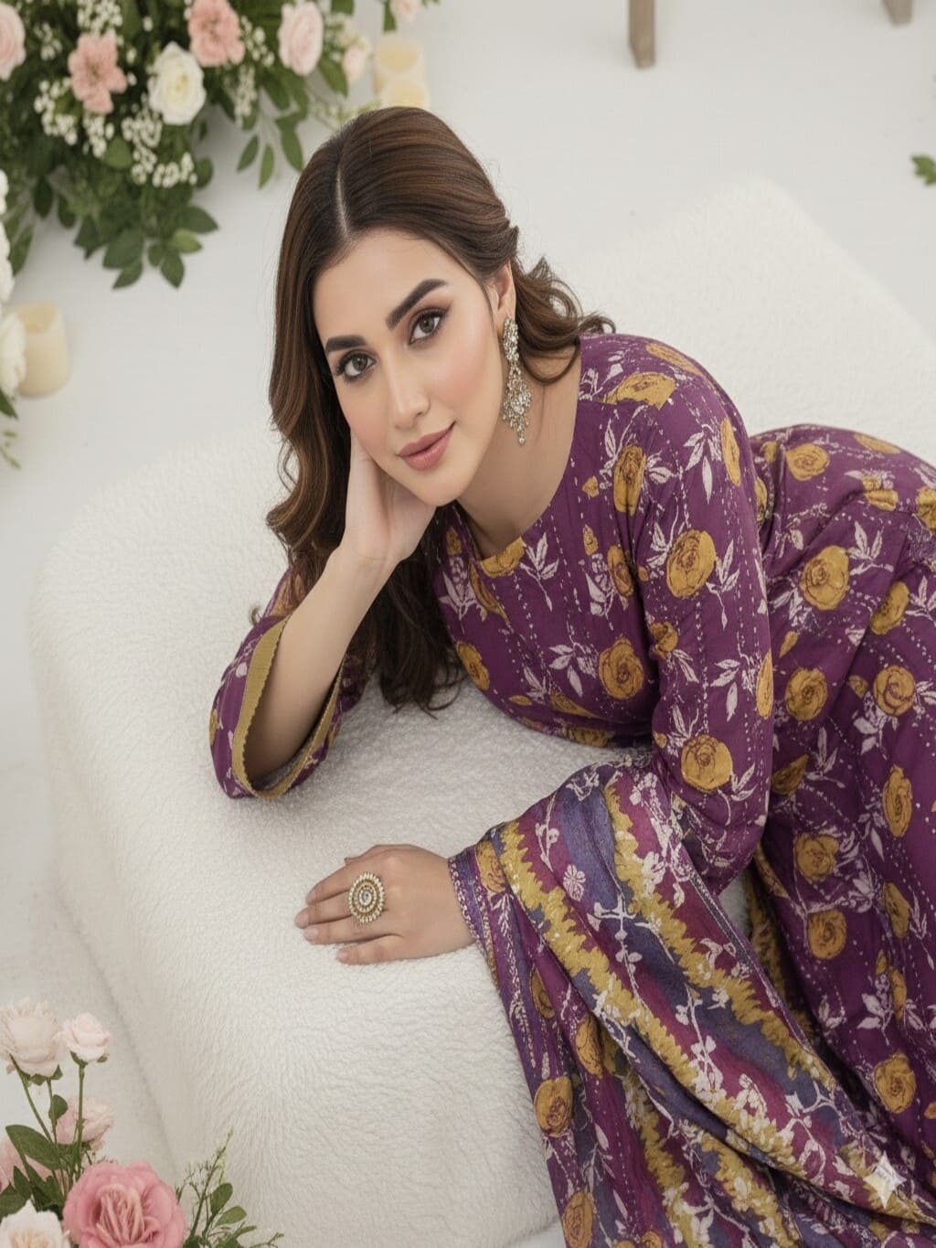 Unstitched Printed Lawn 3 Piece