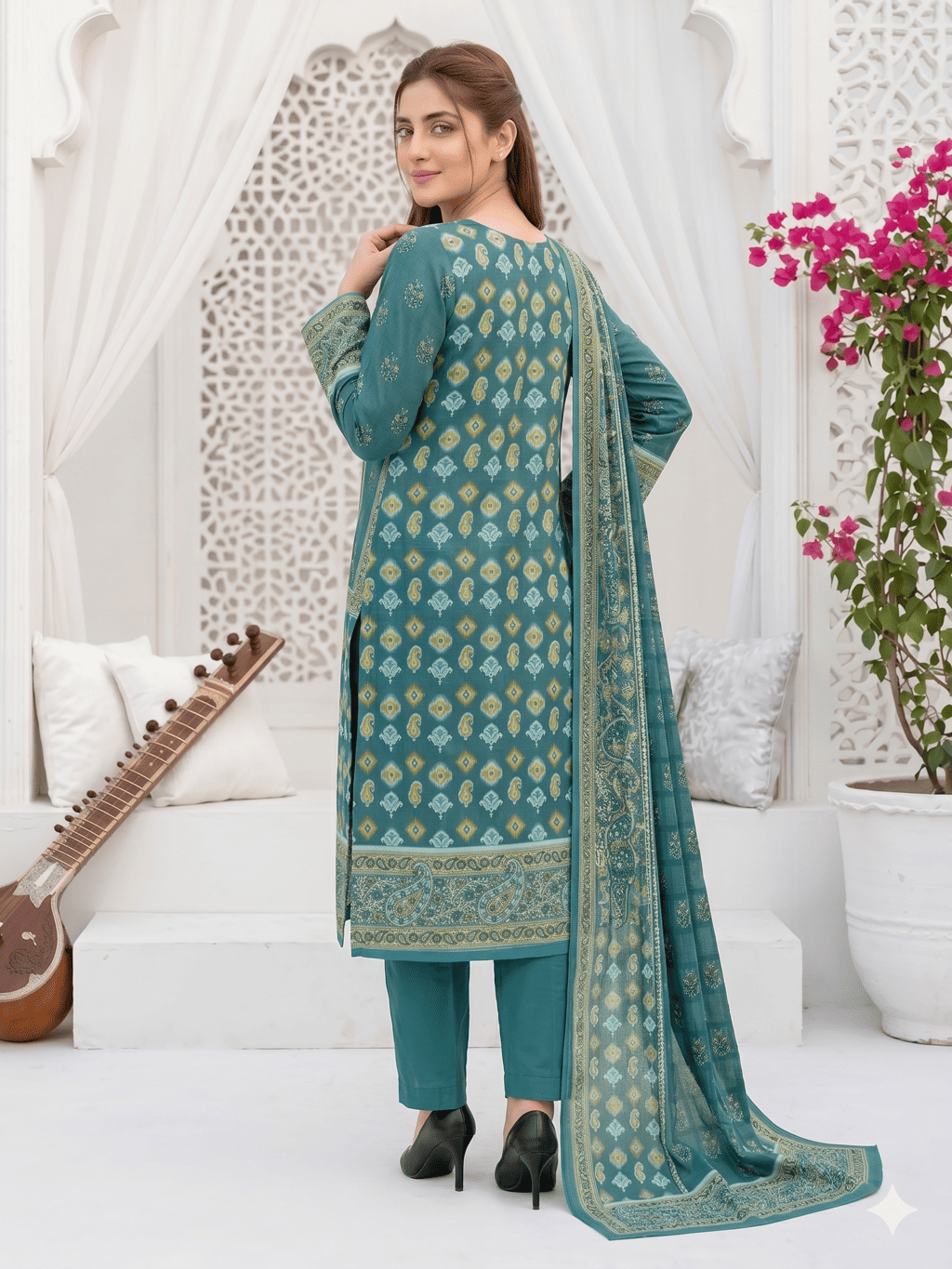 Unstitched Printed Lawn 3 Piece Suit