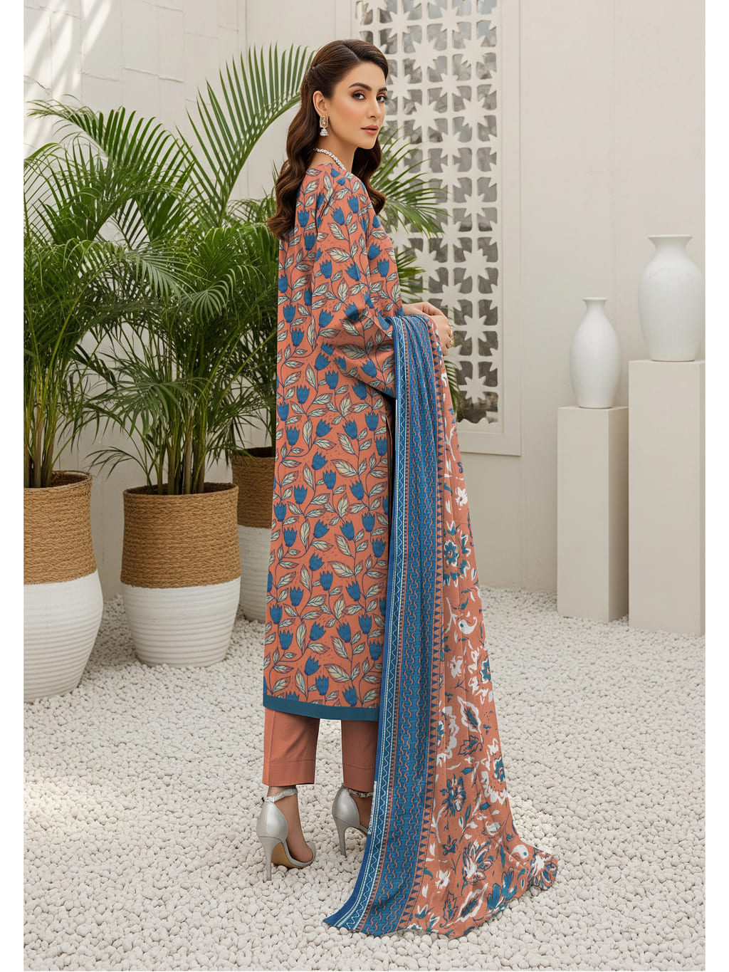 Unstitched Printed Lawn 3 Piece