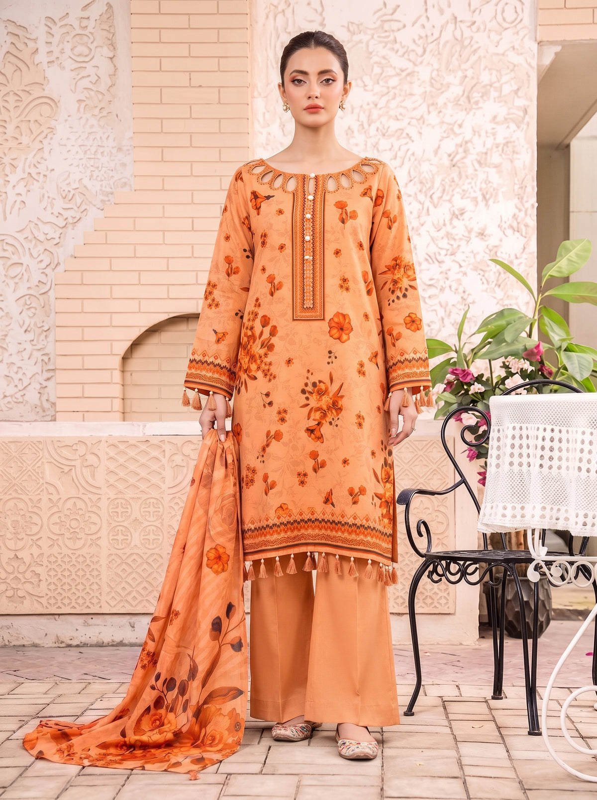 Khumar Vol 2 Printed 3-Piece Suit (Design 3)
