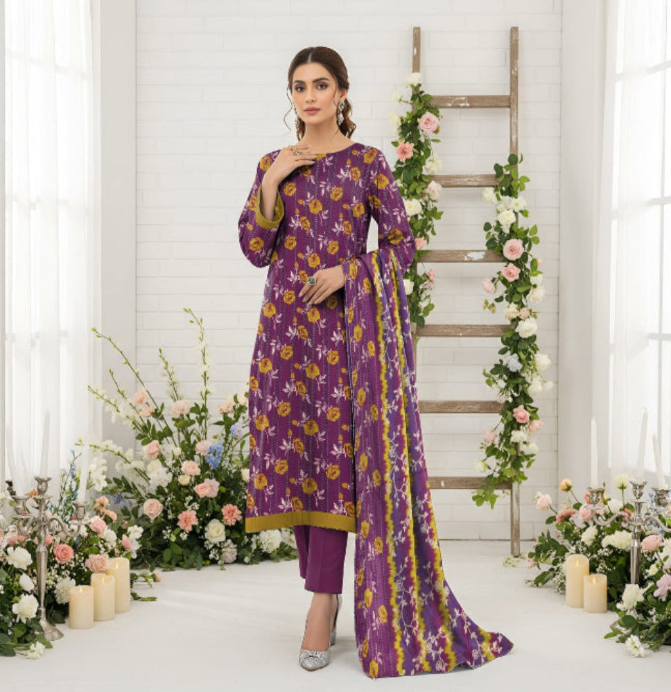 Unstitched Printed Lawn 3 Piece