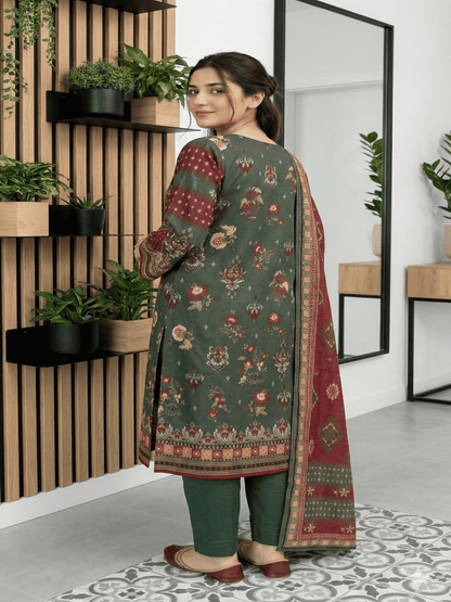 Unstitched Digital Printed Lawn 3 Piece