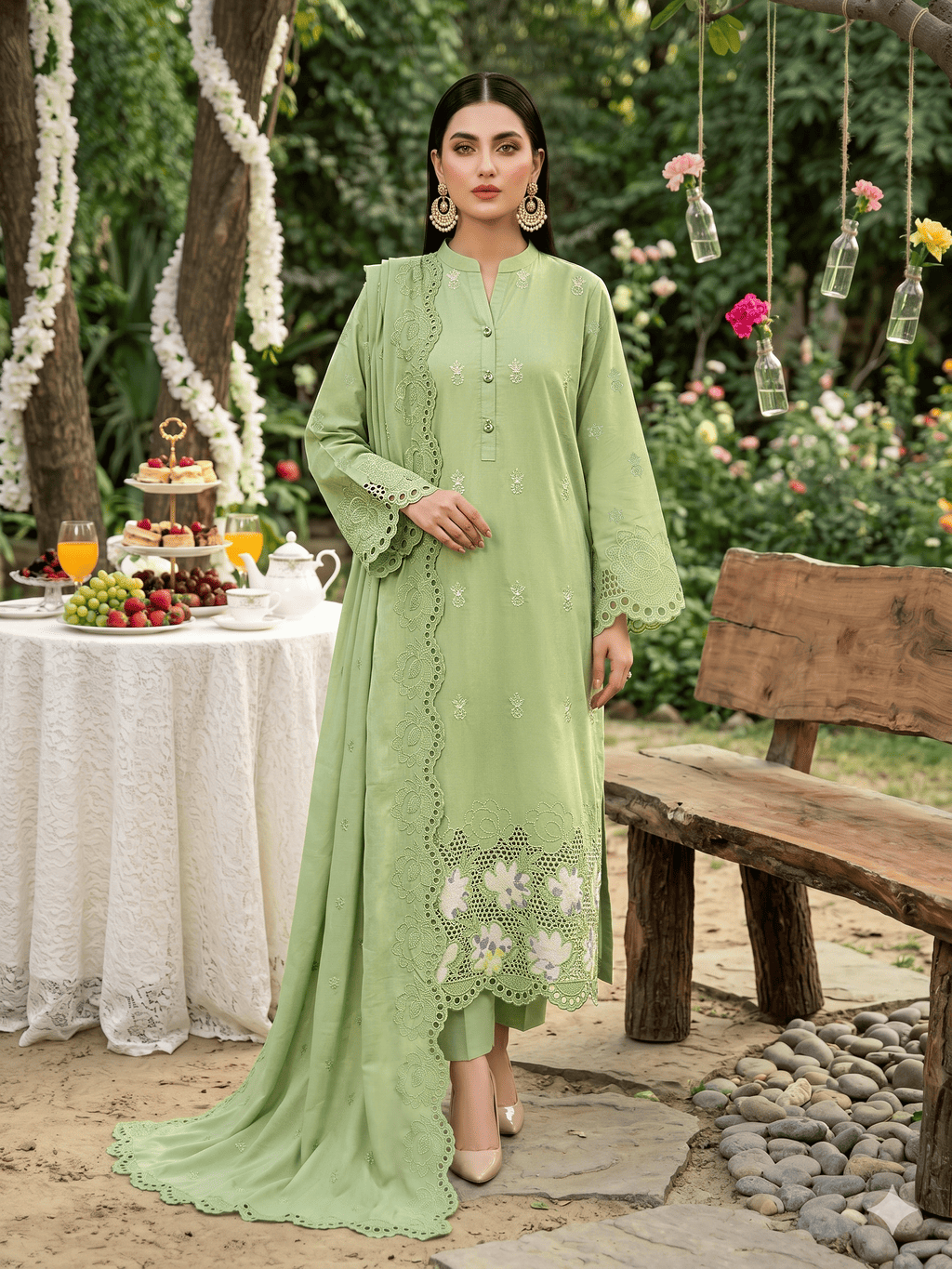 Teal 3-Piece Lawn Suit