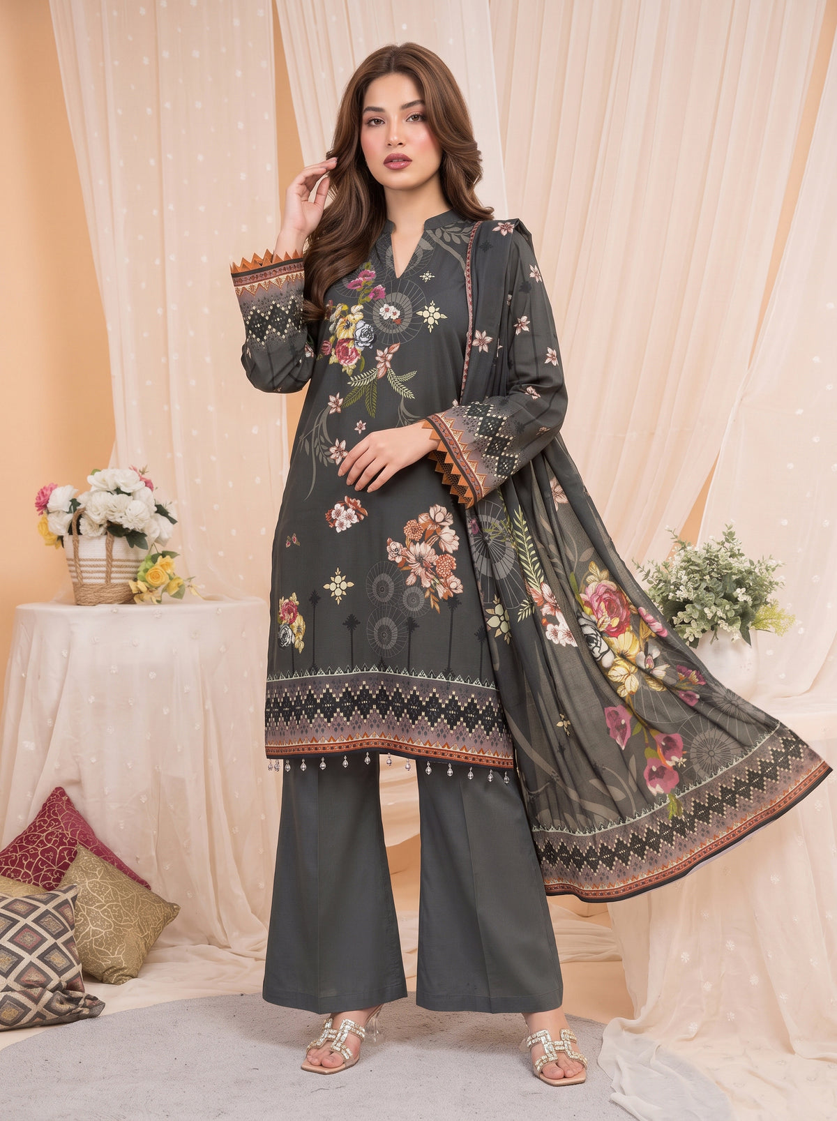 Khumar Vol 1 Printed 3-Piece Suit (Design 2)