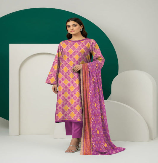 Unstitched Printed Lawn 3 Piece