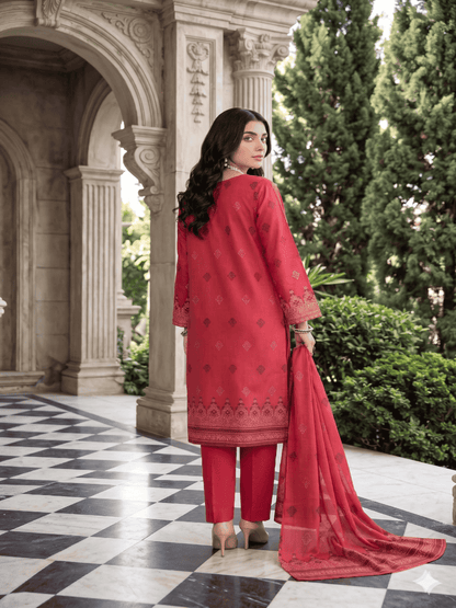 Jacquard Brosha Lawn 3 Piece Suit Unstitched