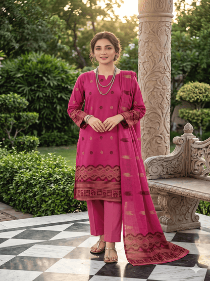 Jacquard Brosha Lawn 3 Piece Suit Unstitched