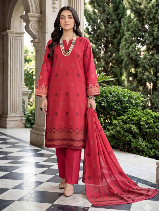 Jacquard Brosha Lawn 3 Piece Suit Unstitched