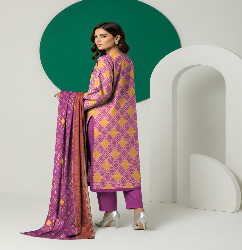 Unstitched Printed Lawn 3 Piece