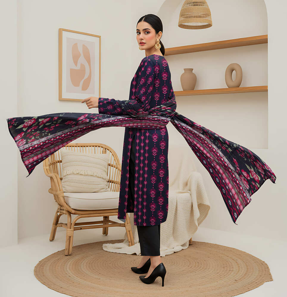 Unstitched Printed Lawn 3 Piece