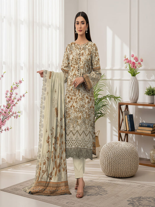 Unstitched Printed Lawn 3 Piece
