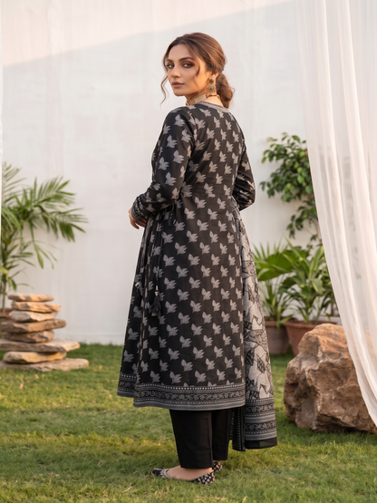 Unstitched Printed Lawn 3 Piece Suit