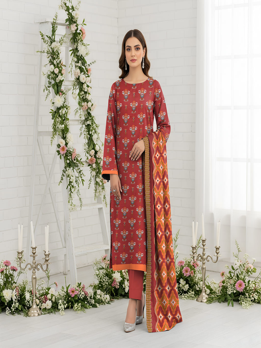Unstitched Printed Lawn 3 Piece