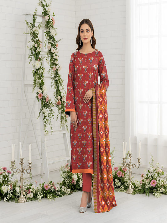 Unstitched Printed Lawn 3 Piece