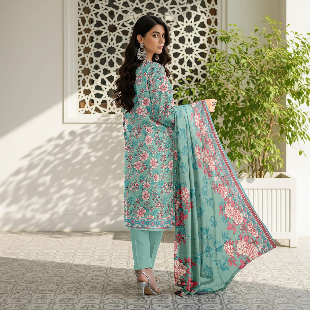 Unstitched Printed Linen Wool 3 Piece