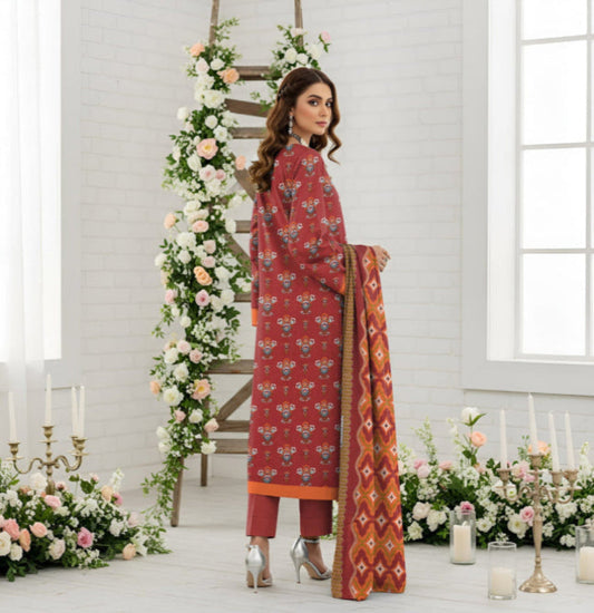 Unstitched Printed Lawn 3 Piece