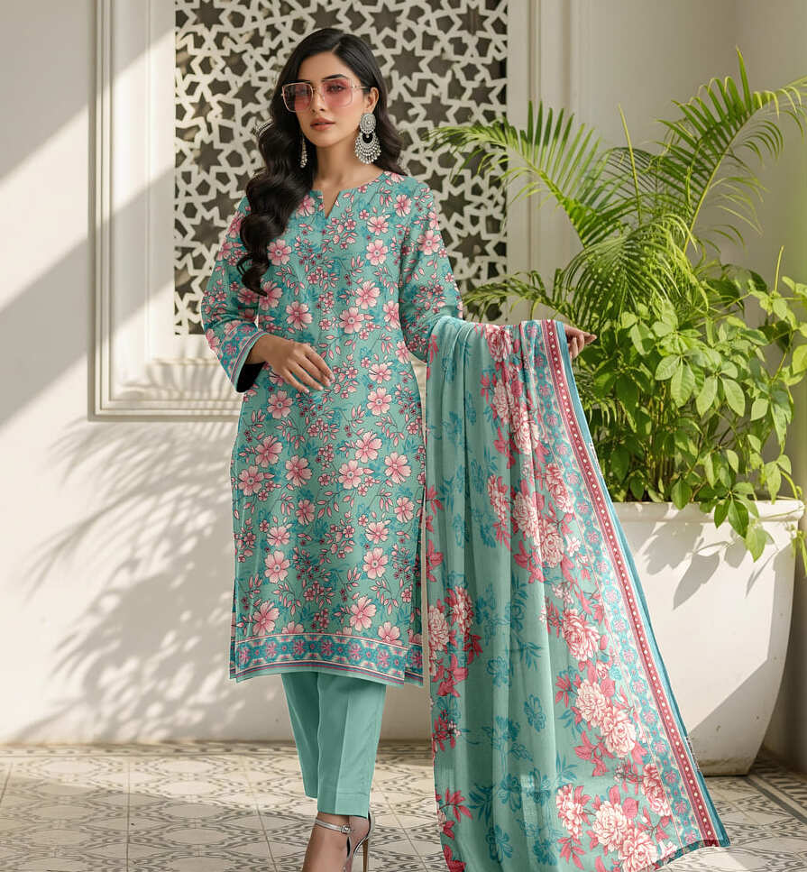 Unstitched Printed Linen Wool 3 Piece