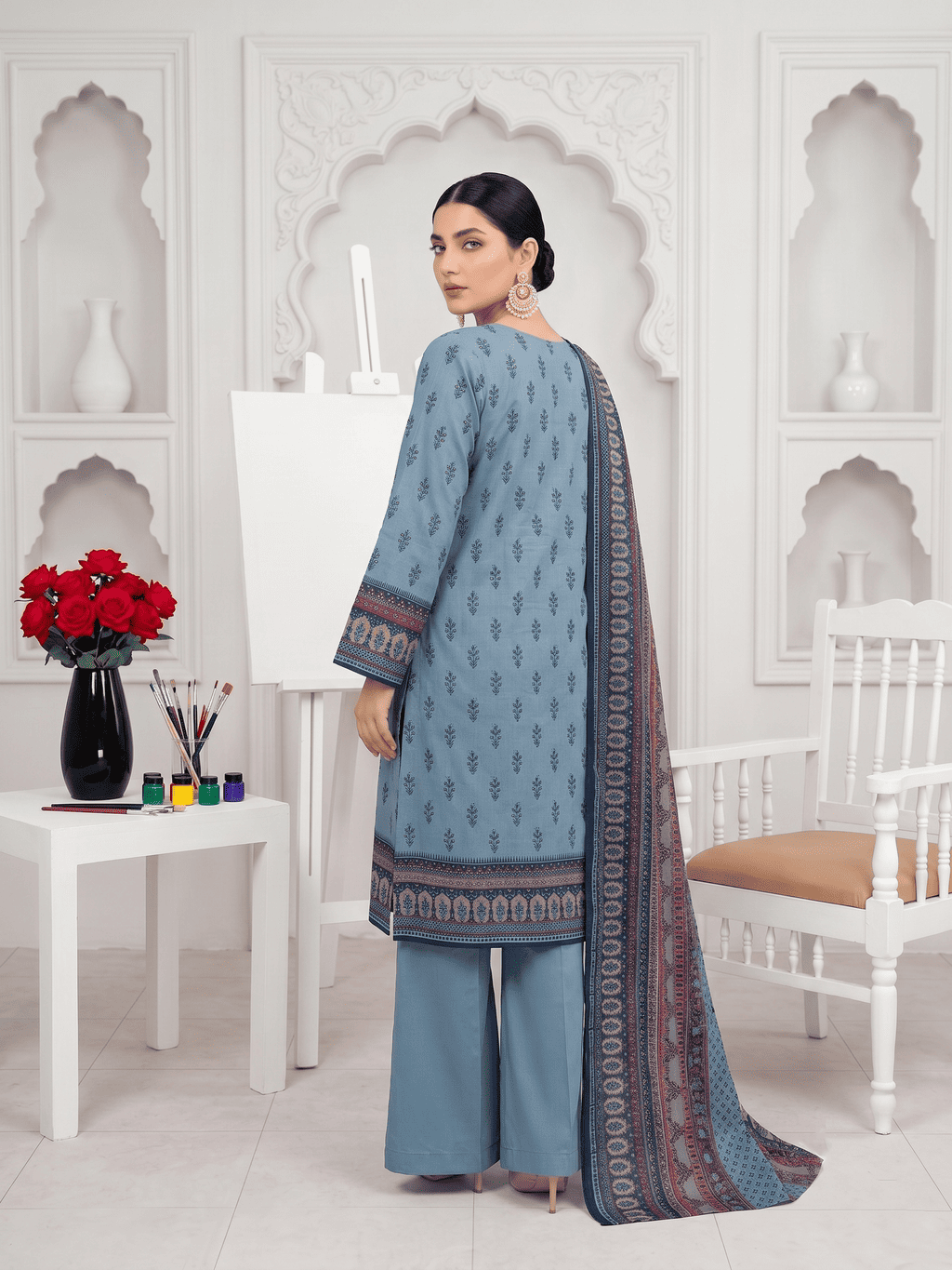 Unstitched Printed Lawn 3 Piece