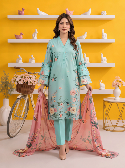 Gul-e-Saher – 3 Piece Printed Lawn Suit