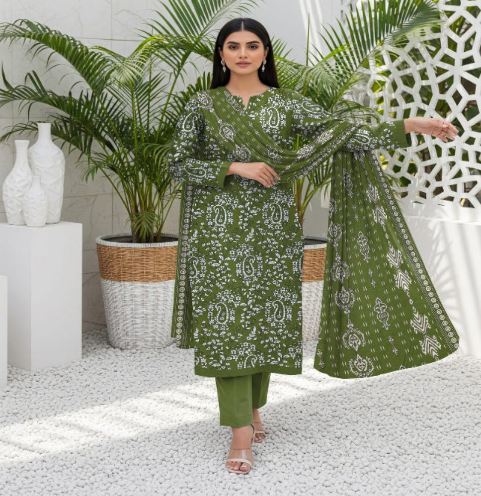 Unstitched Printed Lawn 3 Piece