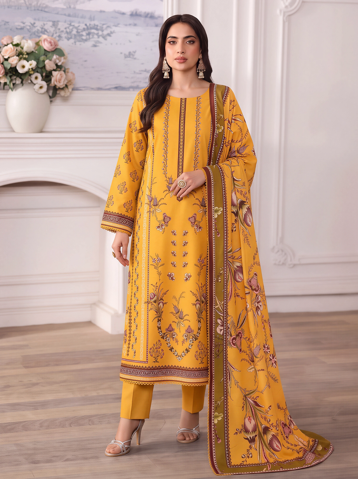 Mayal – 3 Piece Printed Suit  Vol 2 (Design 04)