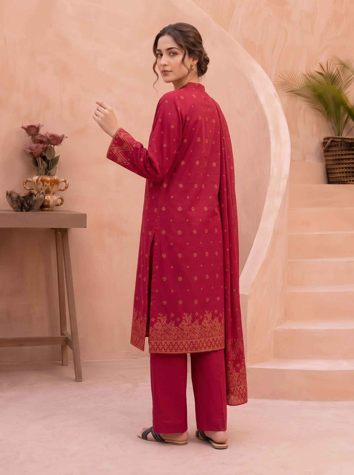 Libas e Khas Karandi 3-Piece Printed Suits Vol 1 (Design 4)