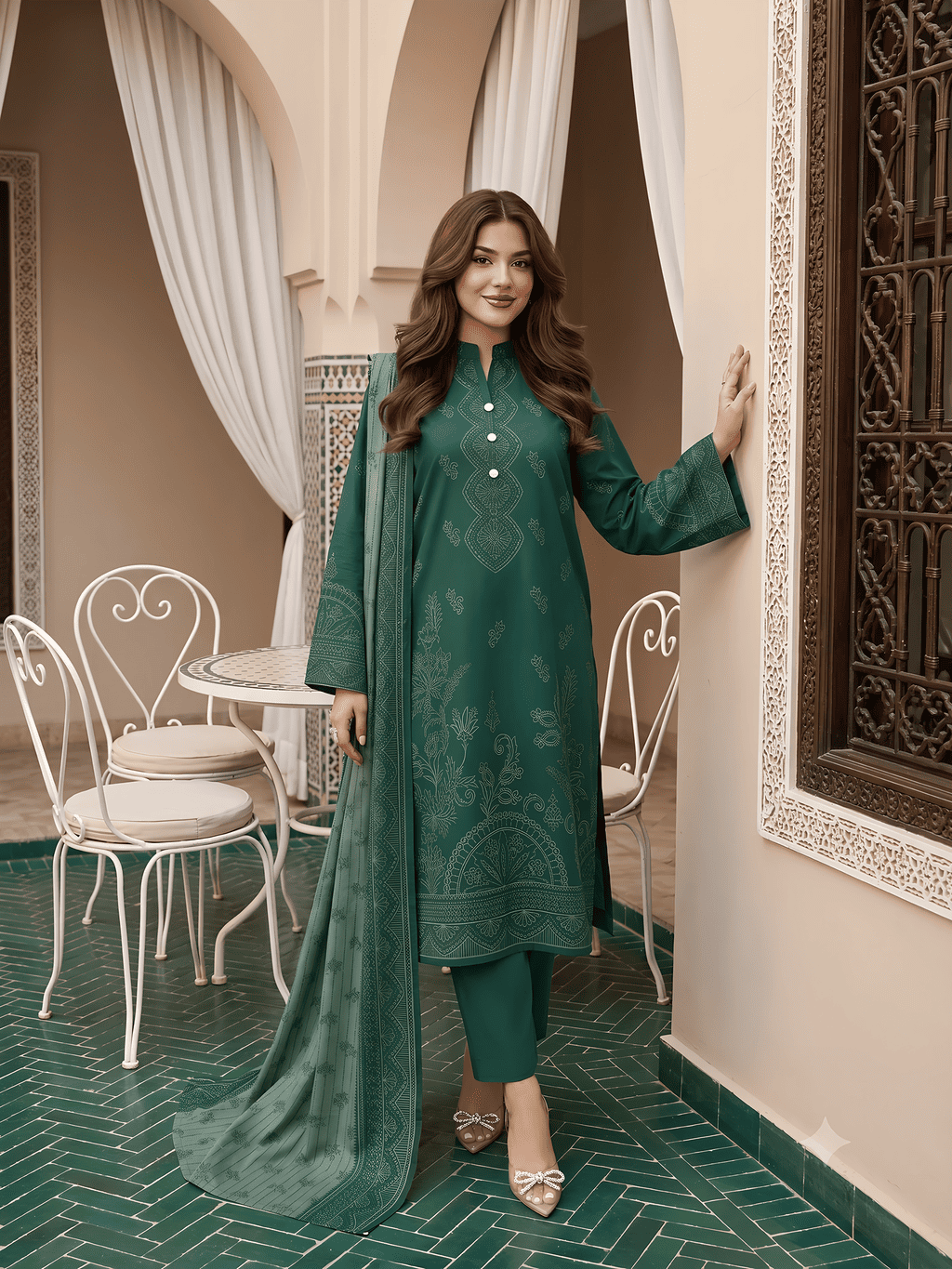 Unstitched Printed Lawn 3 Piece