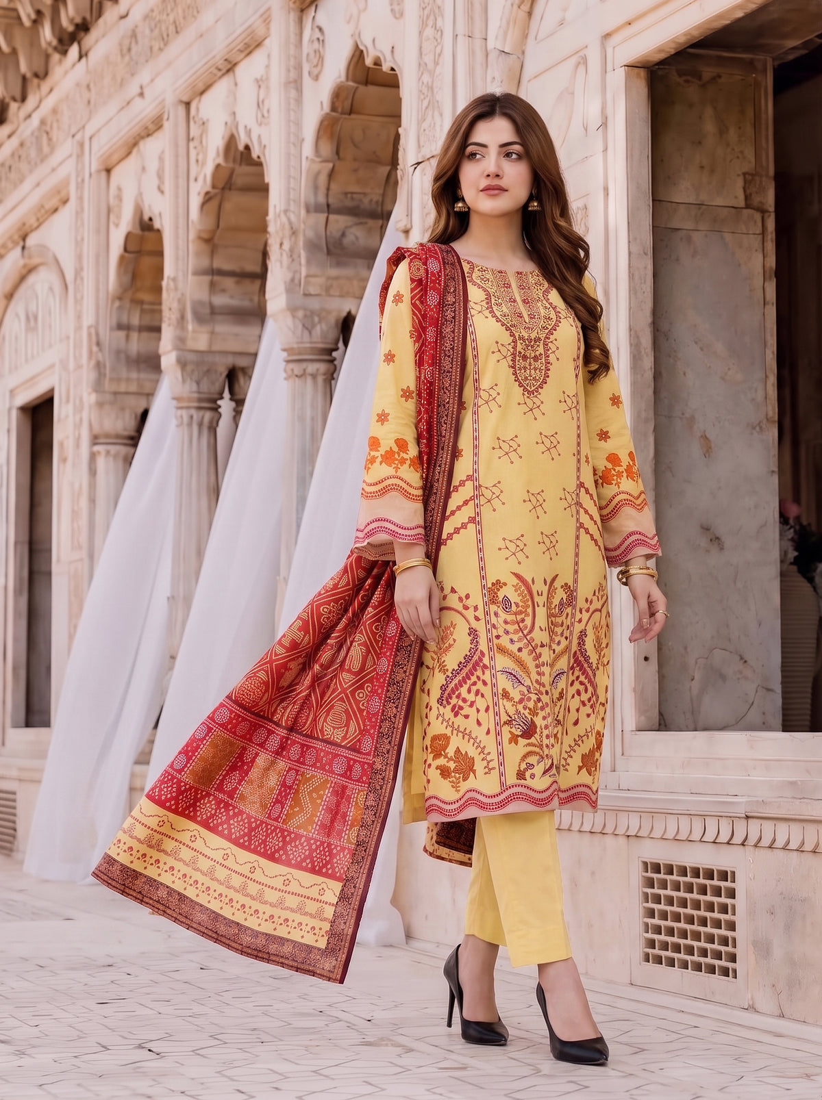 Gul-e-Saher – 3 Piece Printed Lawn Suit