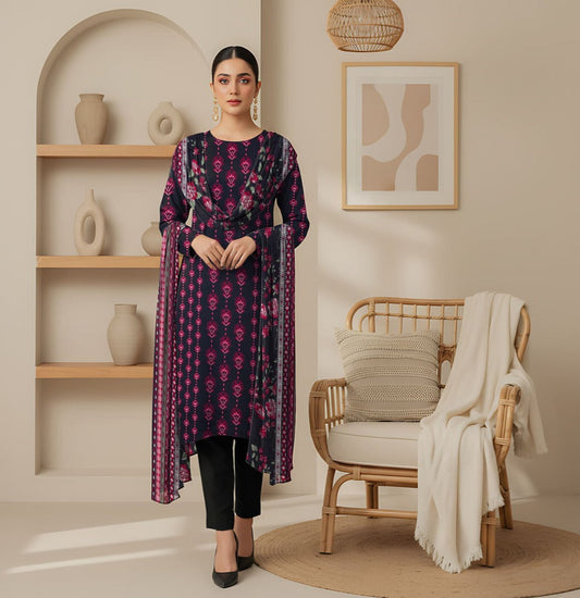 Unstitched Printed Lawn 3 Piece