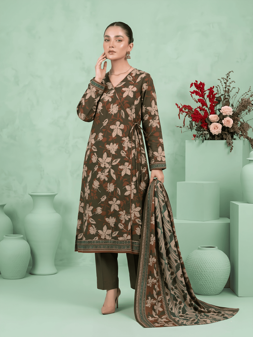 Unstitched Printed Lawn 3 Piece