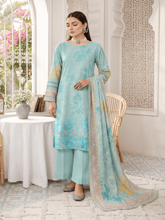 Unstitched Printed Lawn 3 Piece Suit