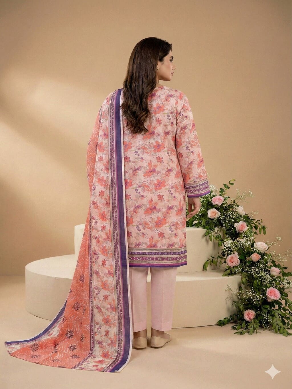 Unstitched Printed Lawn 3 Piece