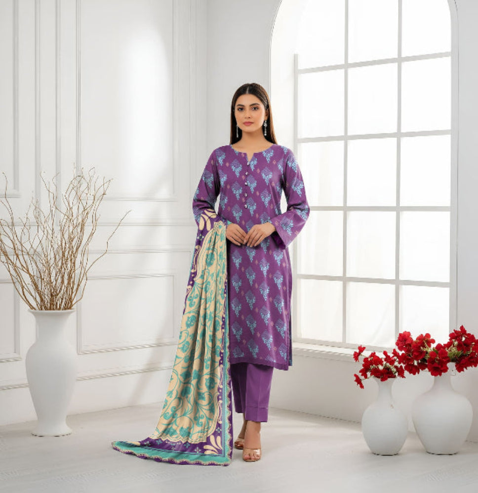 Unstitched Printed Lawn 3 Piece