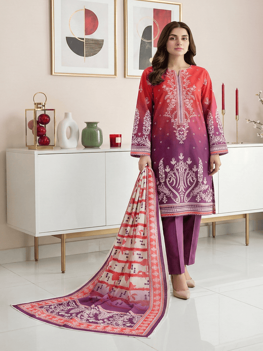 Unstitched Printed Lawn 3 Piece